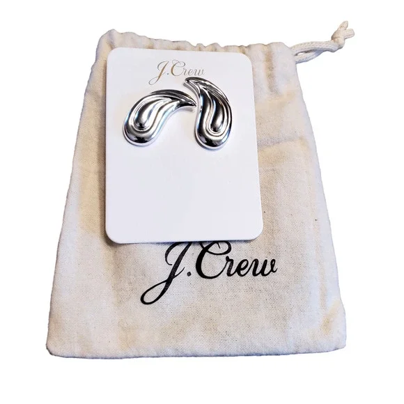 J CREW PAISLEY STUD EARRINGS SILVER COATED NICKLE FREE HYPOALLERGENIC - Picture 3 of 5